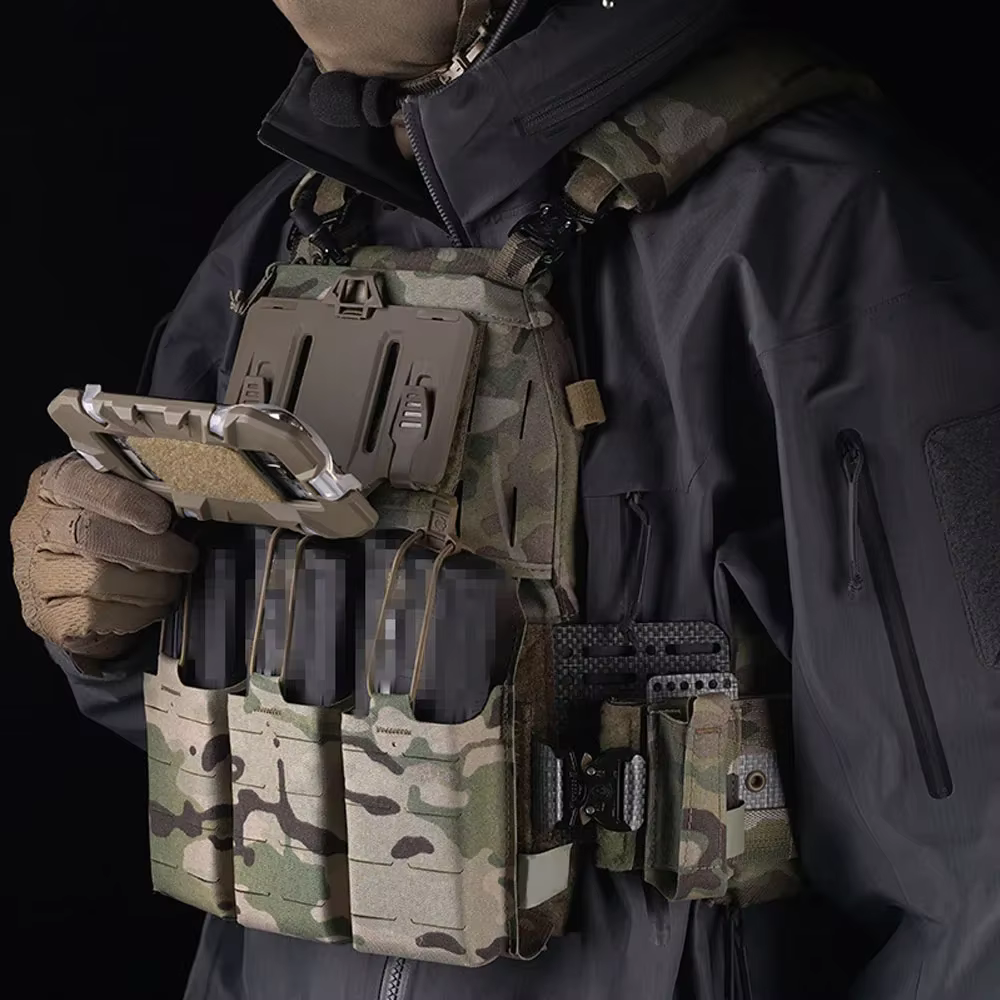 Panel pecho MOLLE Airsoft portamapas y teléfono desplegable - imagen 4