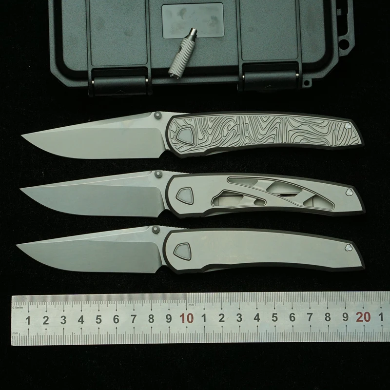Waka cuchillo plegable EDC de bolsillo titanio acero 154CM cerámico - imagen 5