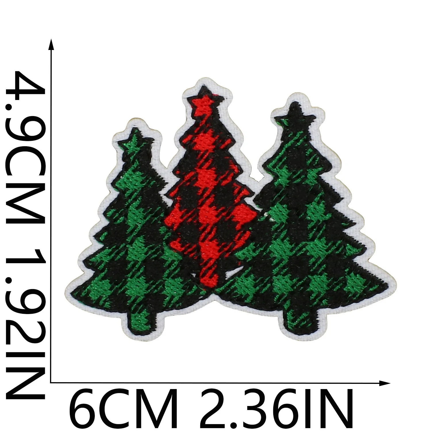 Parches bordados navideños con Papá Noel, árbol y copos de nieve - imagen 2