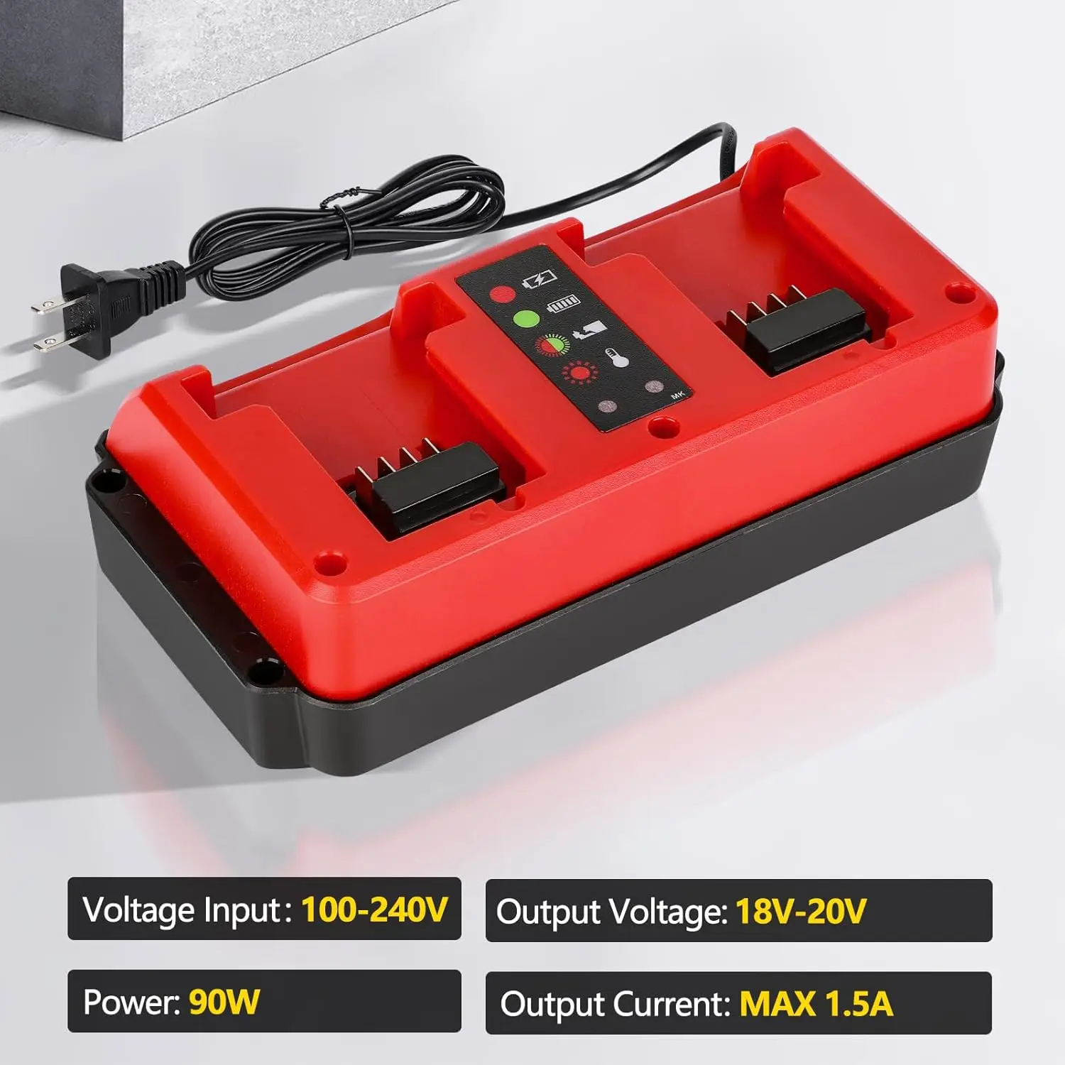 Cargador mini doble puerto para baterías Milwaukee – Carga rápida
