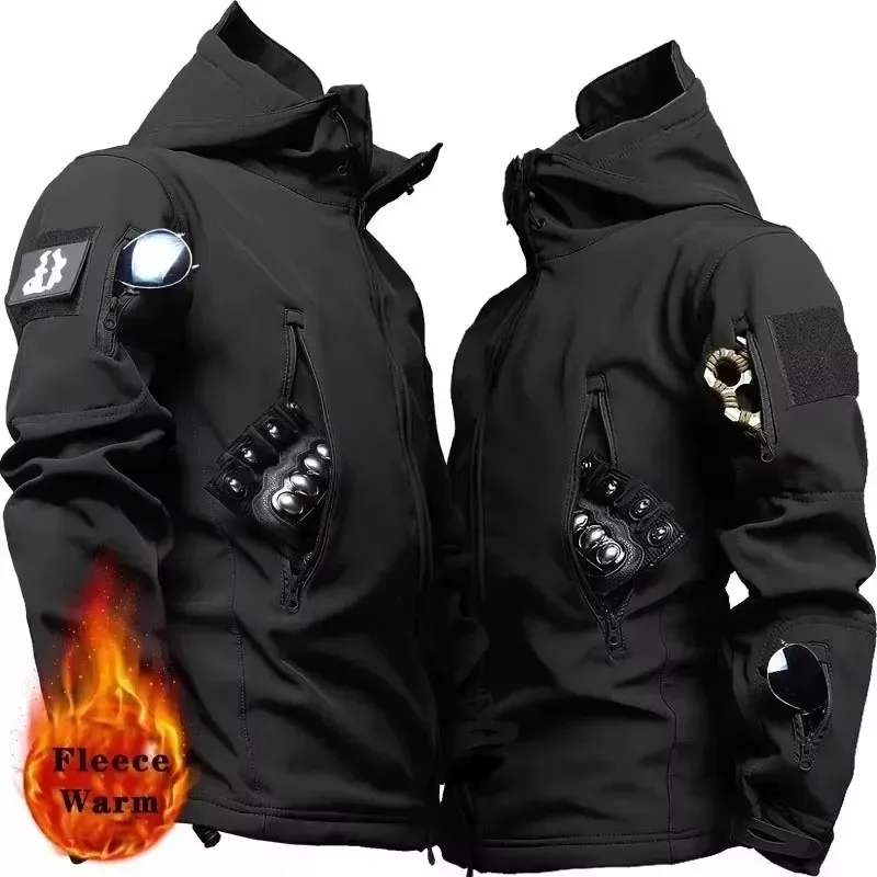 Chaqueta táctica con capucha impermeable y cálida camuflaje - Hombre - imagen 5