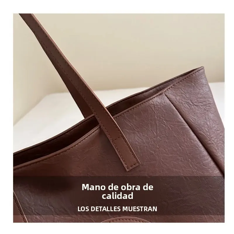 Bolso tote de hombro retro, gran capacidad, para trabajo diario - imagen 4
