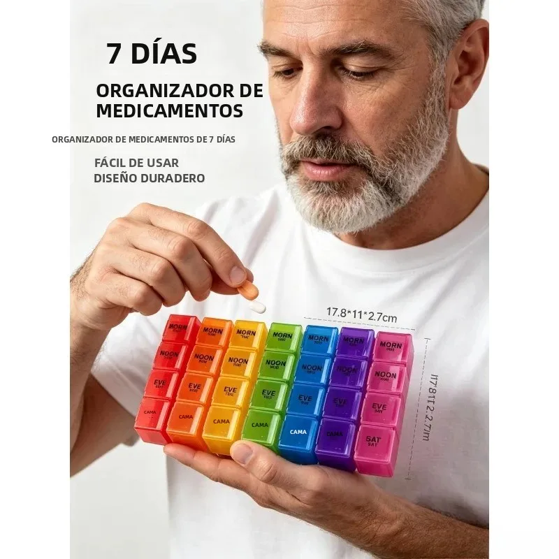 Pastillero modular de plástico PP para organización semanal, vitaminas - imagen 2