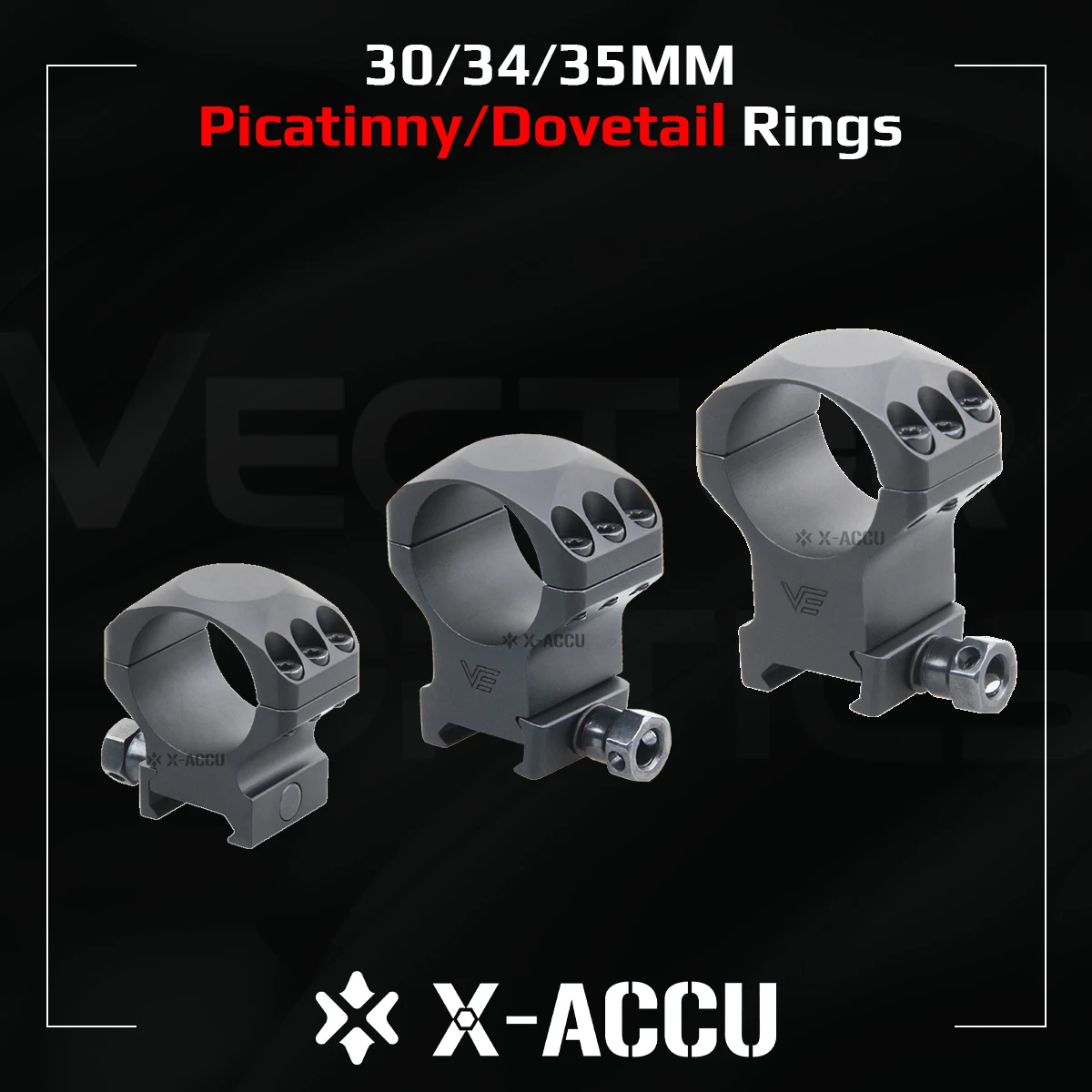 Vector Optics X-ACCU anillas de montaje Picatinny perfil bajo/alto - imagen 2