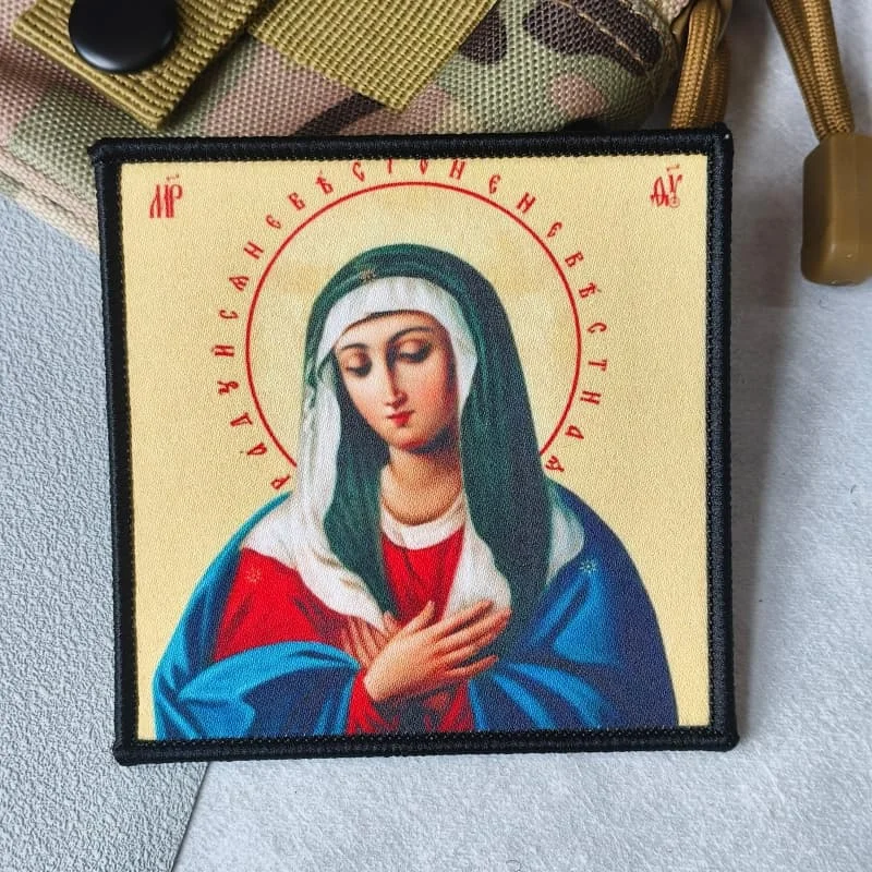 Parche táctico Virgen María Velcro moral para mochila o brazalete - imagen 4
