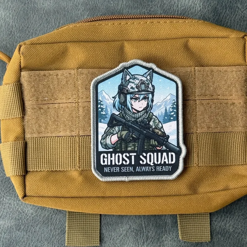 Parche táctico Ghost Squad de moral militar con gancho y bucle - imagen 5