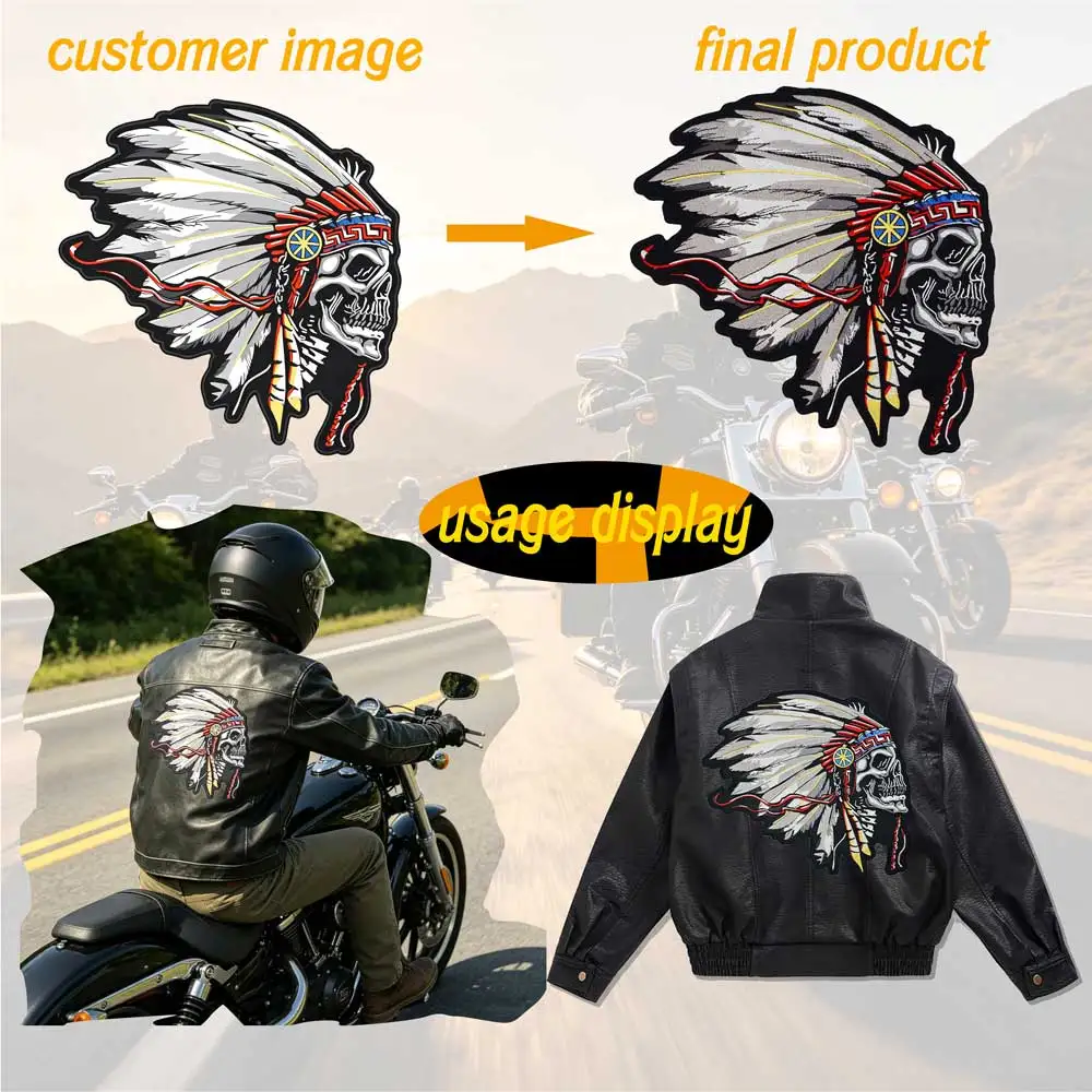 Parche bordado punk biker trasero grande para chalecos y chaquetas - imagen 5