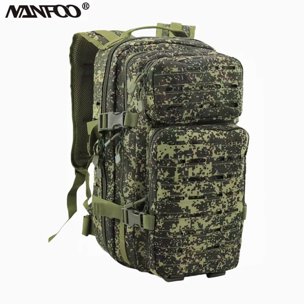 Mochila táctica de gran capacidad con tejido ripstop y camuflaje - imagen 2