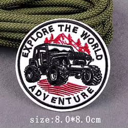 Parche bordado fusible para ropa exterior de aventura