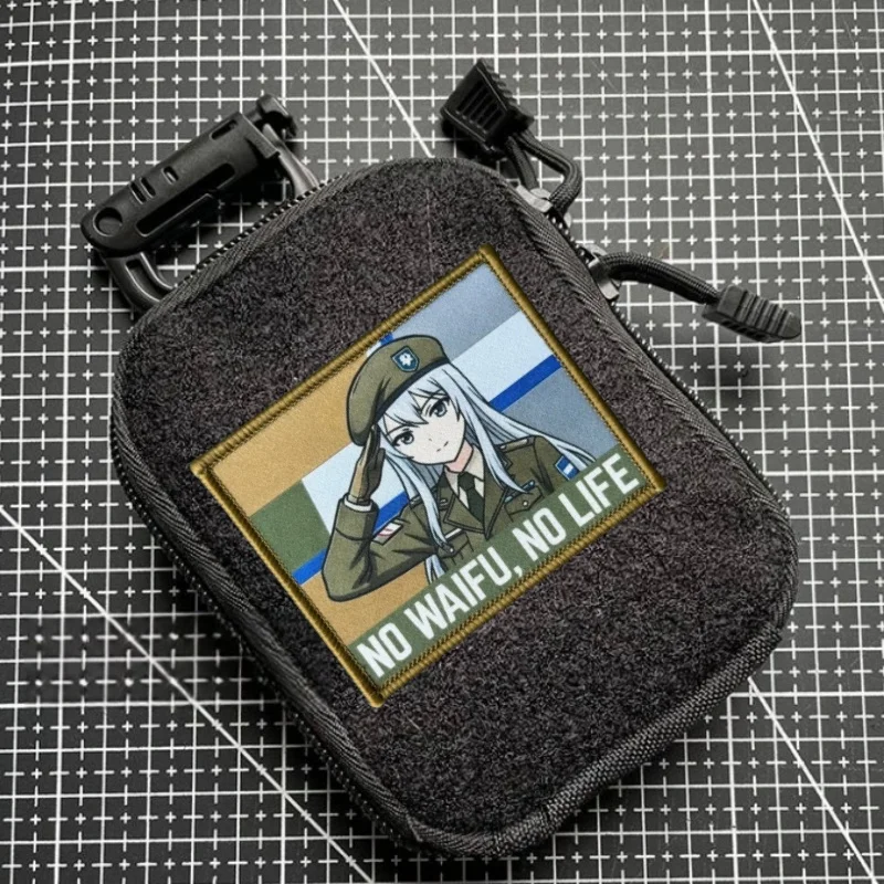 Parche táctico moral con velcro No Waifu, No Life para mochila - imagen 4