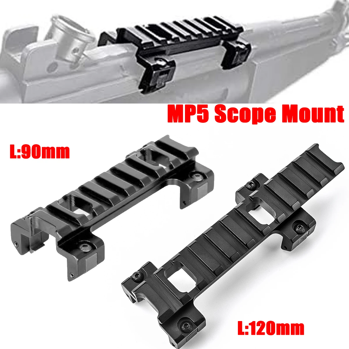 Soporte de alcance MP5/G3 con montura Picatinny de metal - imagen 3
