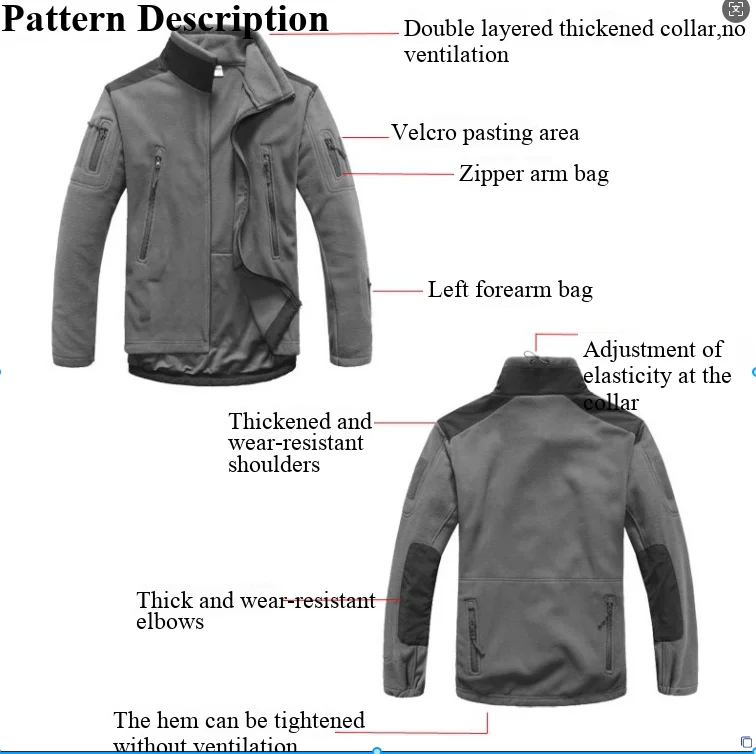 Chaqueta de forro polar gris con acabado resistente