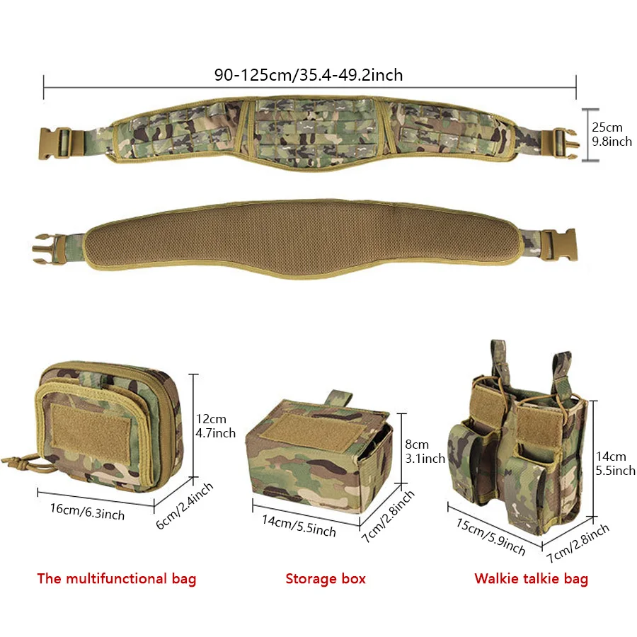 Detalle del sistema MOLLE para fijar accesorios
