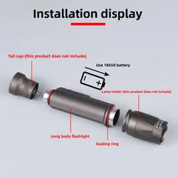 Linterna táctica de aluminio con montaje en armas para caza