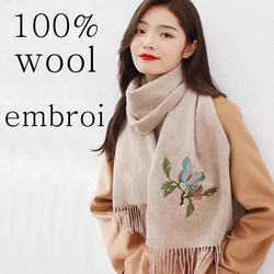 Bufanda lana merino mujer ecológica invierno color rojo
