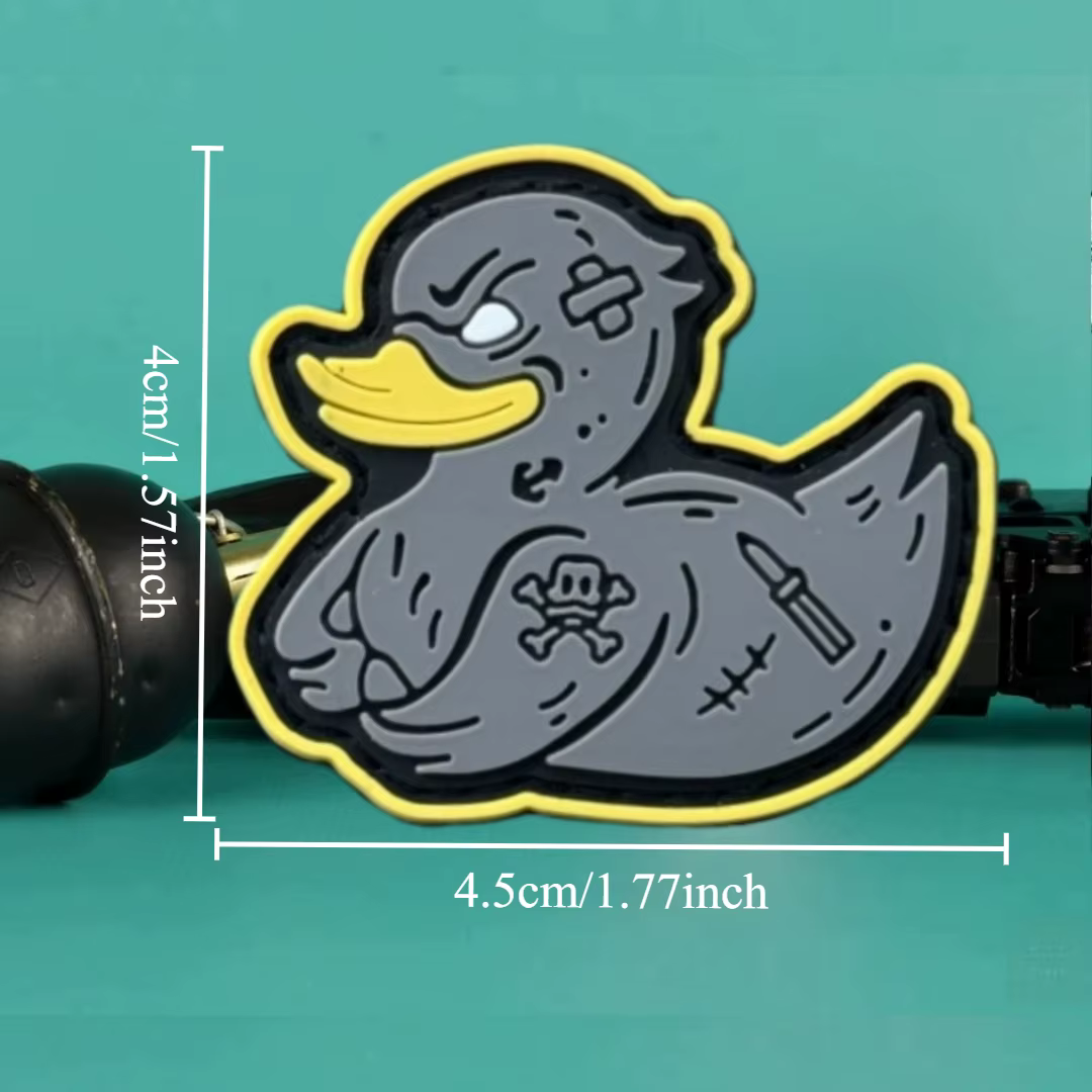 Parche moral pato táctico militar 3D PVC velcro para ropa y mochilas - imagen 3