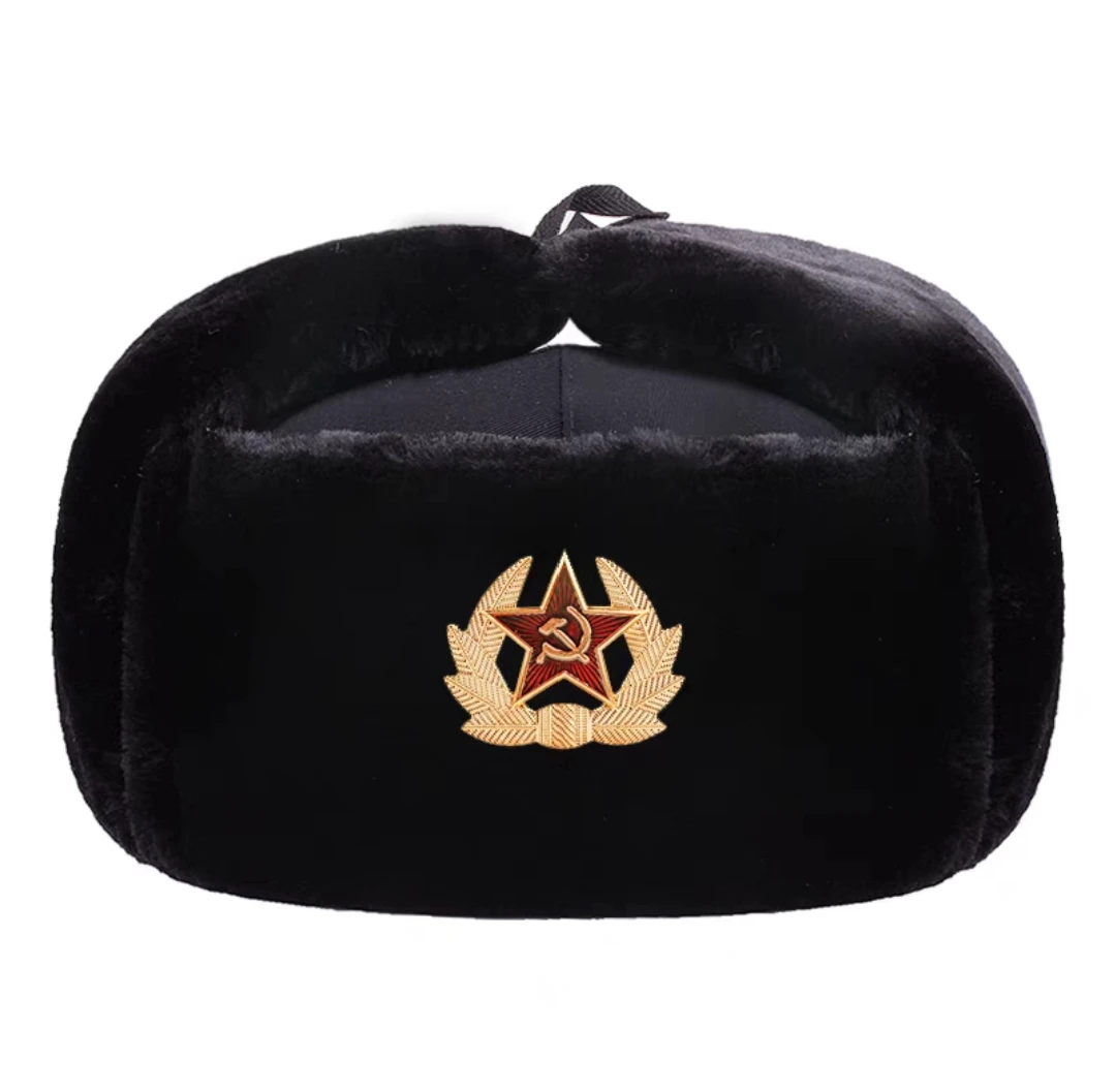 Gorro militar soviético de lana cálida resistente al frío exteriores - imagen 4
