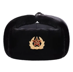 Gorro militar soviético de lana cálida resistente al frío exteriores