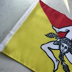 Bandera Sicilia para coche de poliéster, con asta de plástico