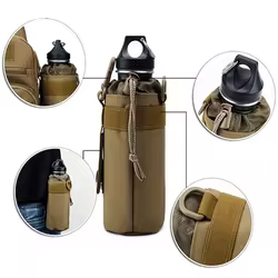 Portabotella MOLLE con cordón para botella de agua, camping senderismo