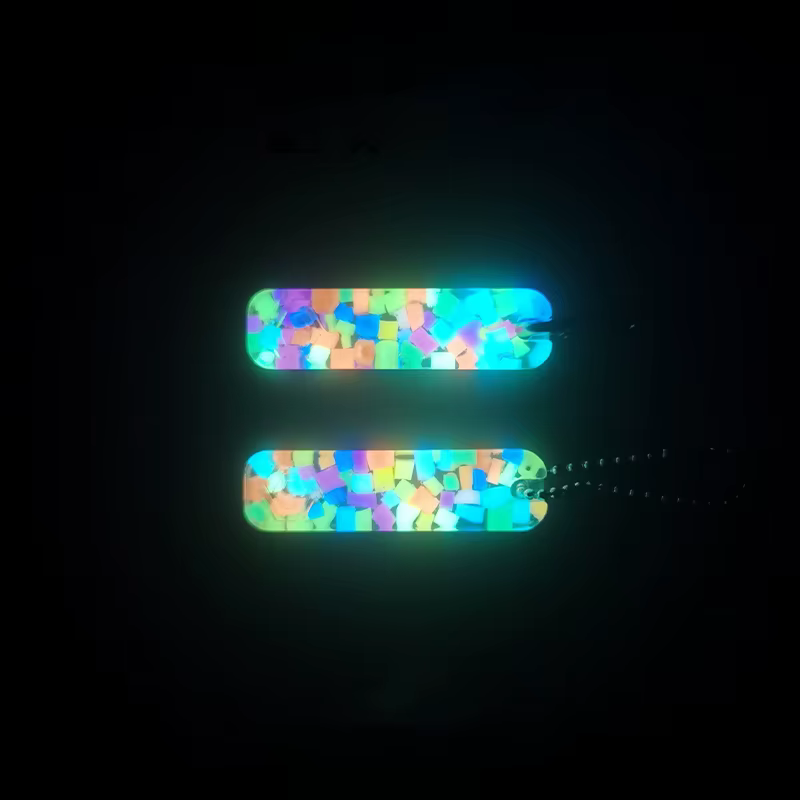Colgante EDC autoluminoso resina 11 colores con llavero y señalización - imagen 4