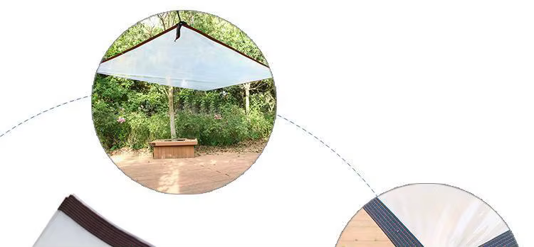 Lona transparente extendida en balcón