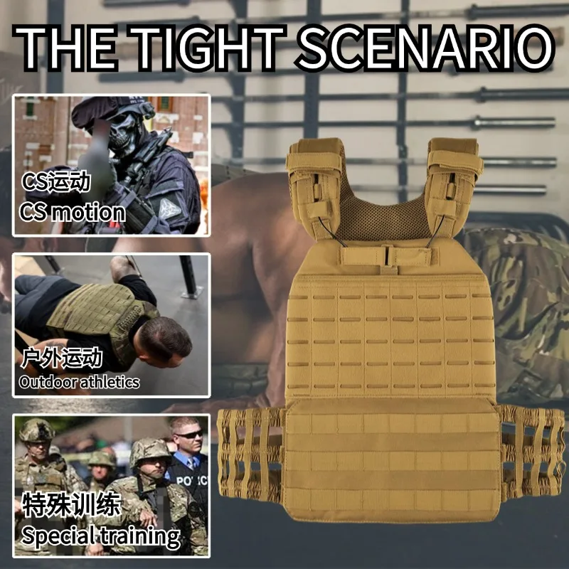 Chaleco táctico ligero MOLLE con soporte de carga y ajuste rápido - imagen 5