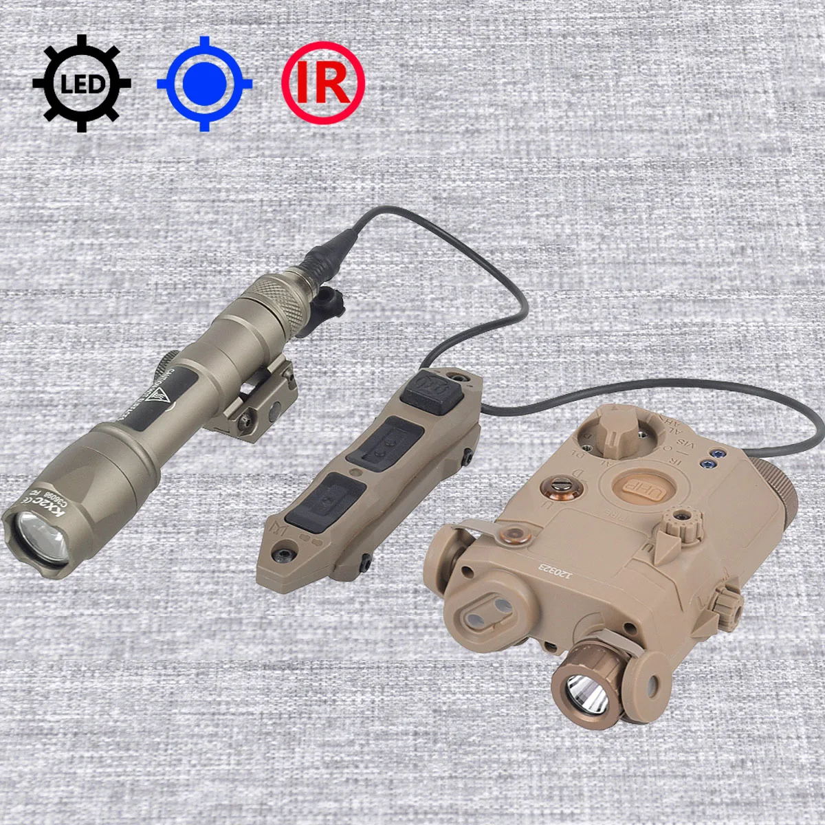 UHP PEQ-15 Mira láser IR táctica rojo verde azul luz relleno Picatinny - imagen 4