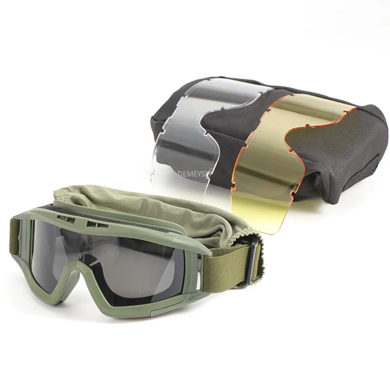 Gafas tácticas Airsoft con 3 lentes - Protección total para tiro
