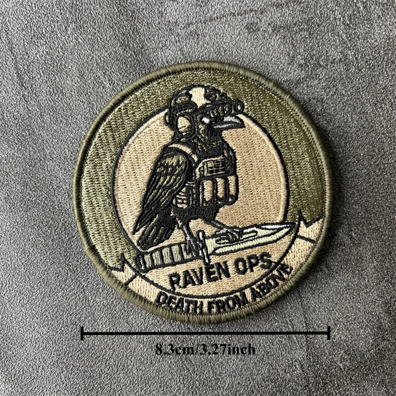 Parche táctico bordado RAVEN OPS Death From – con gancho y bucle