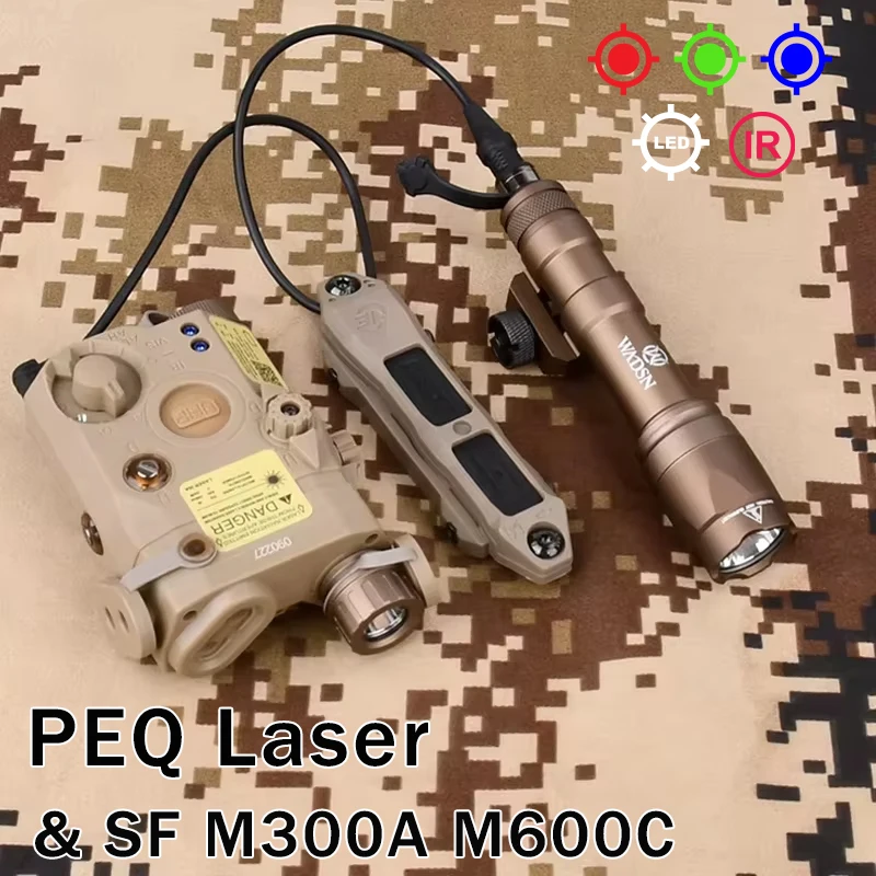 Vista del accesorio táctico tipo PEQ-15 y módulos compatibles