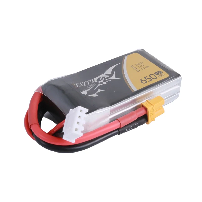 TATTU Batería LiPo 3S 650mAh 75C XT30/XT60 para helicóptero RC FPV