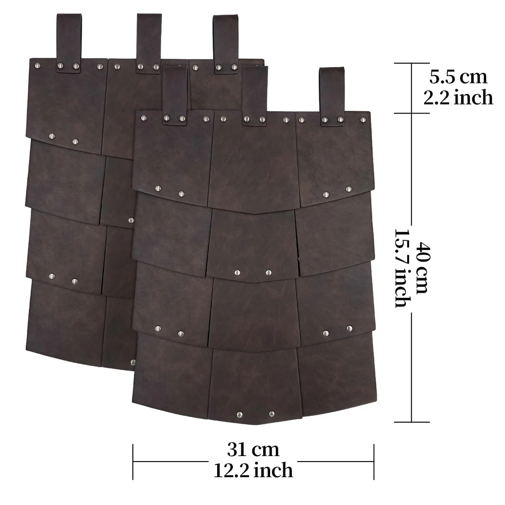 Armadura medieval de piel sintética doble cara para muslo - imagen 5