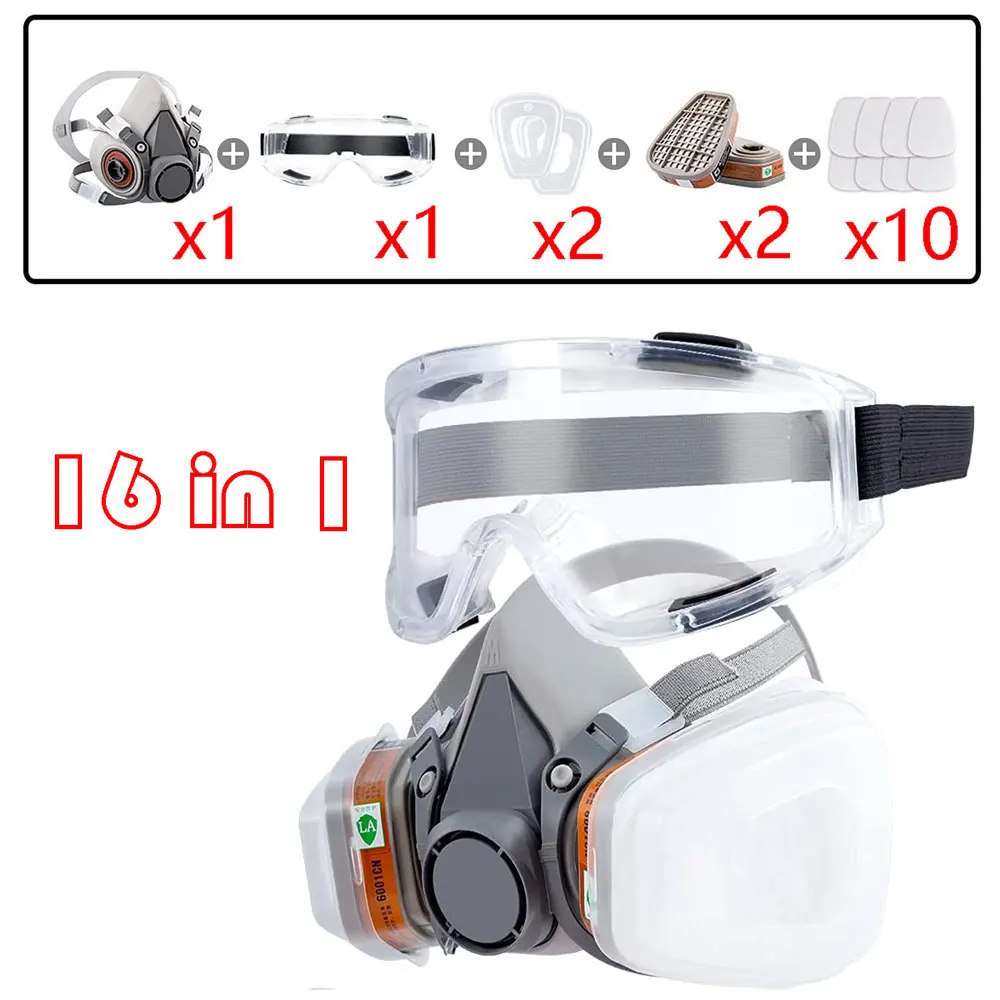 Máscara de gas antigás para vapores ácidos y polvo con filtros - imagen 3