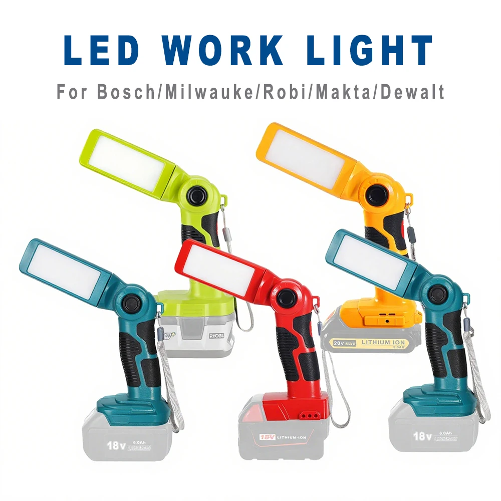 Luz LED de trabajo inalámbrica con batería compatible y USB