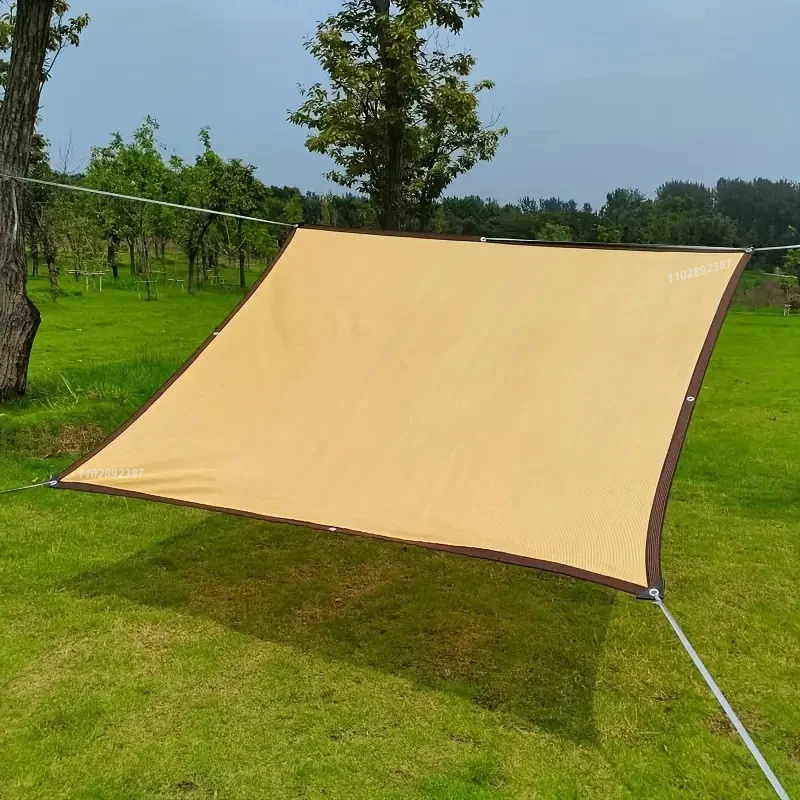 Malla de sombra HDPE beige con protección UV para jardín - imagen 4