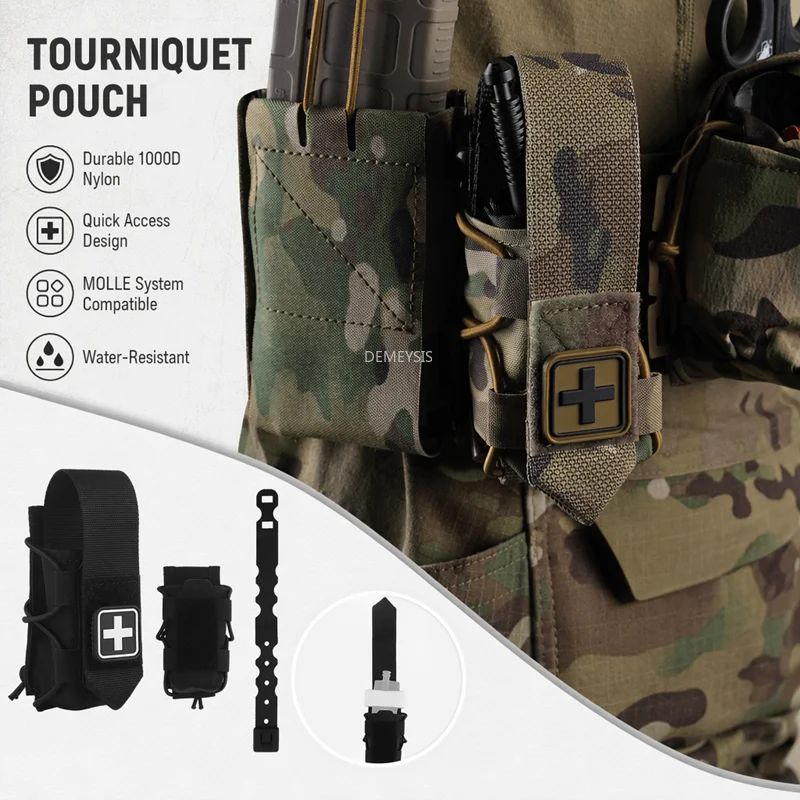 Porta torniquetes MOLLE universal IFAK con bolsa médica táctica - imagen 5