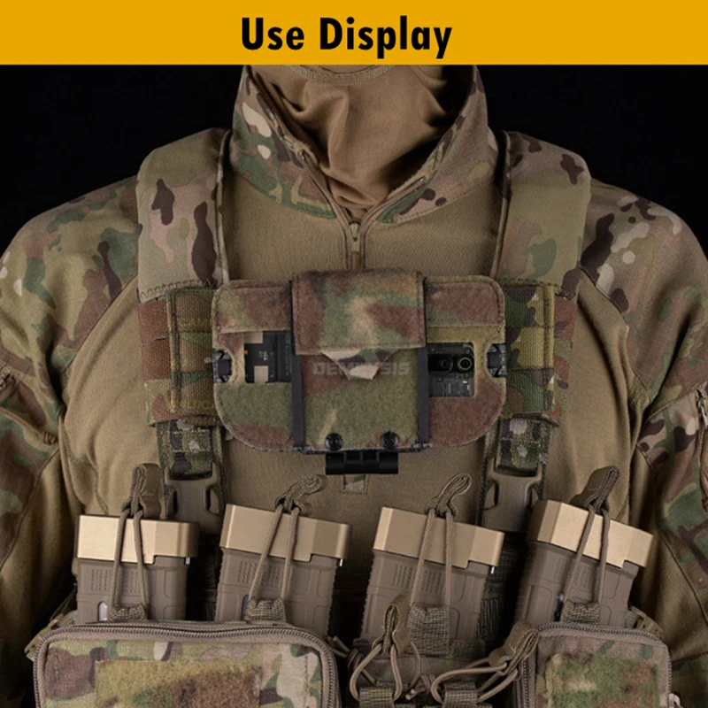 Soporte táctico de teléfono MOLLE plegable para pecho EDC - imagen 2