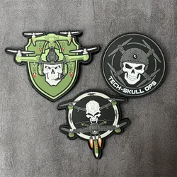 Parche táctico PVC 3D drones y calaveras con Velcro