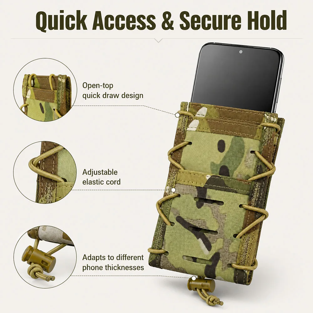 Porta teléfono táctico MOLLE, funda riñonera EDC ajustable - imagen 4