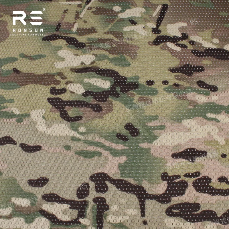 Tela de malla táctica camuflaje tricot para estampado