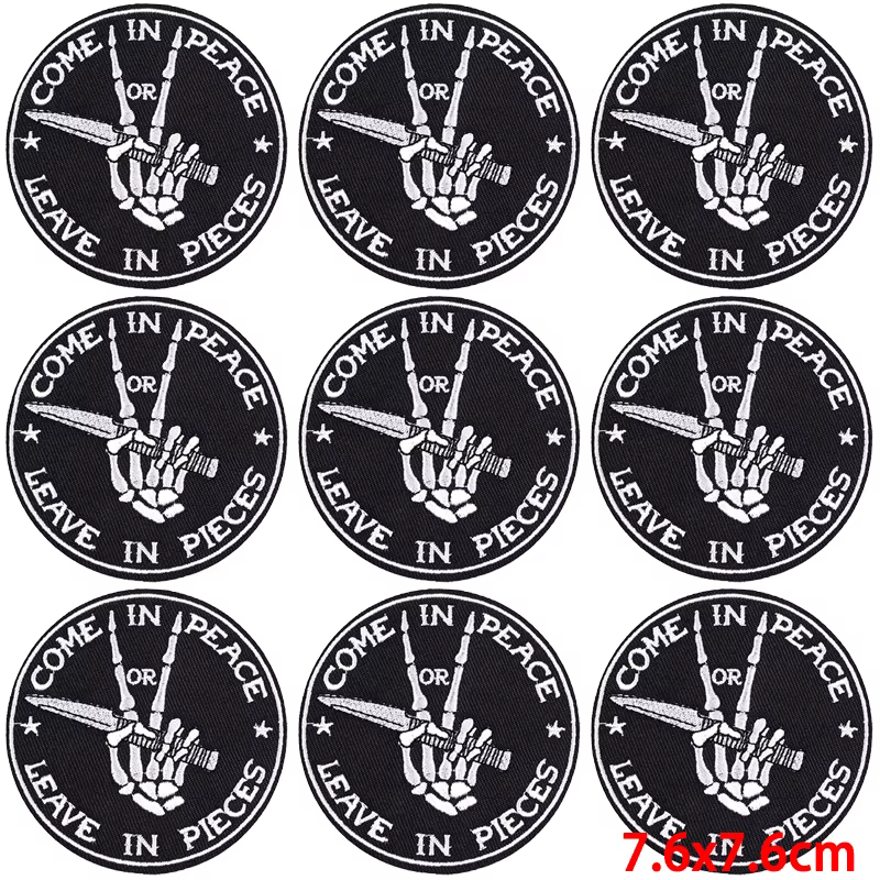 Parche táctico bordado calavera punk termoadhesivo para planchar - imagen 3