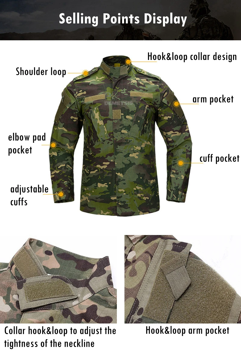 Conjunto táctico woodland militar camisa y pantalón de combate - imagen 4