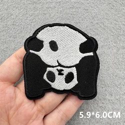 Parche bordado termoadhesivo gato negro para chaqueta o ropa táctica