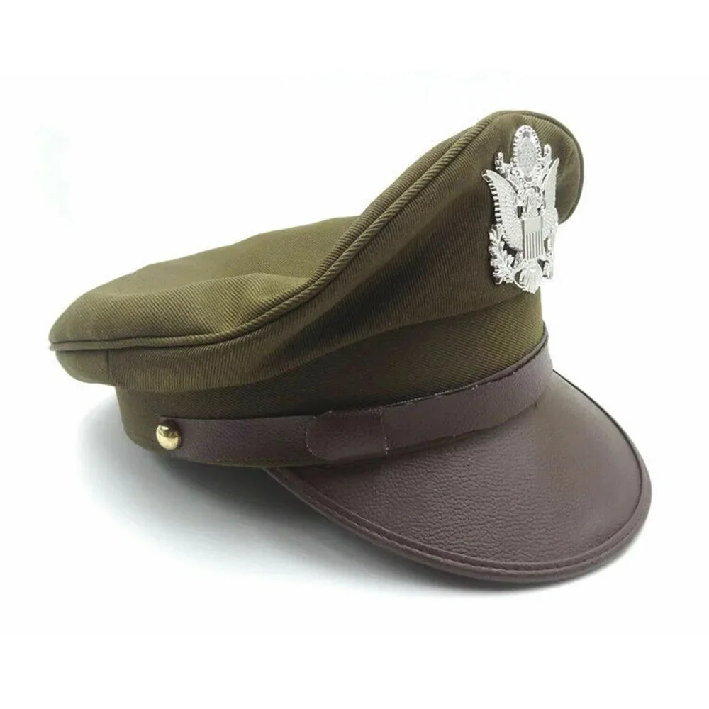Insignia águila plateada gorra ala ancha Ejército EE. UU. WWII - imagen 3