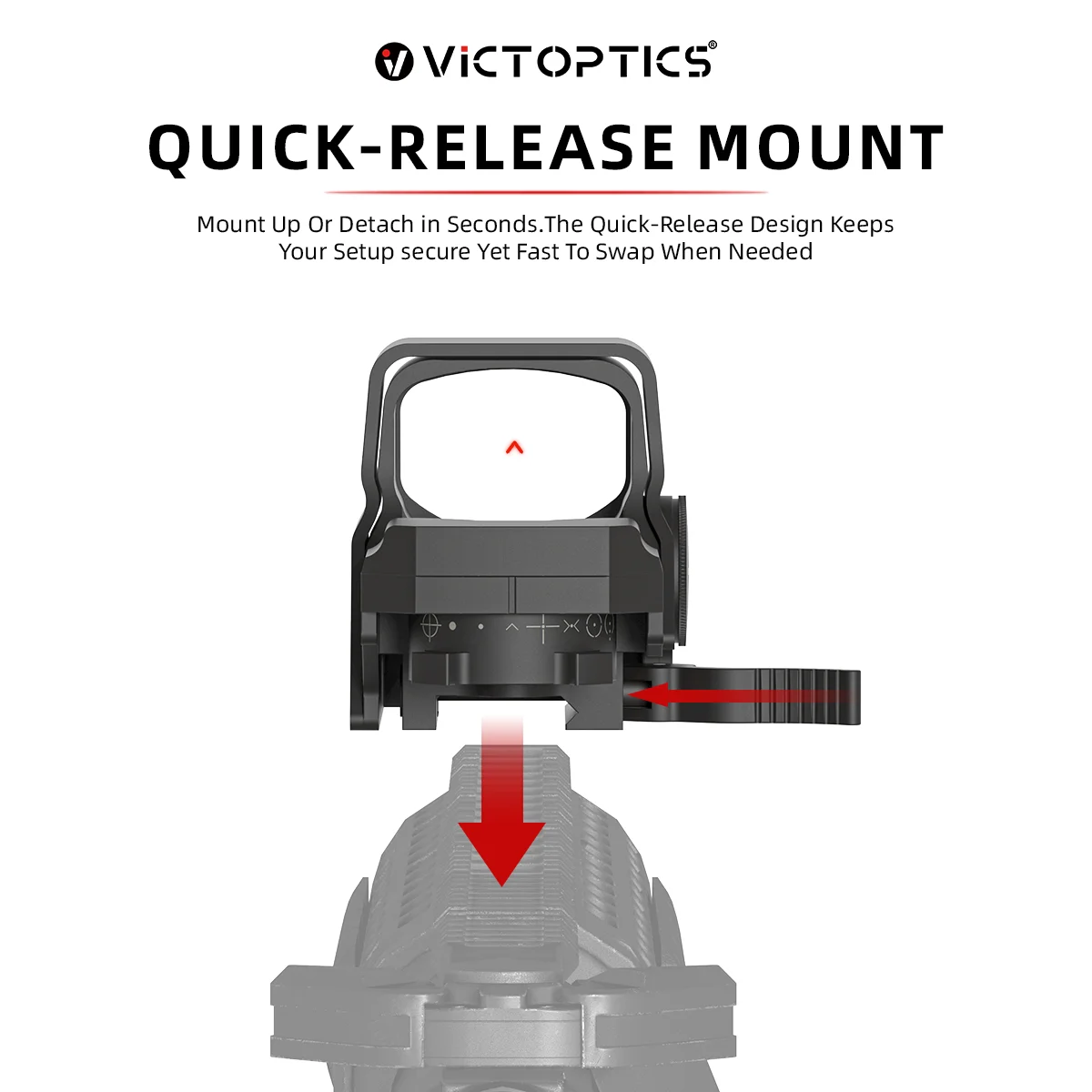 VictOptics SRD mira punto rojo con montura liberación rápida - imagen 2