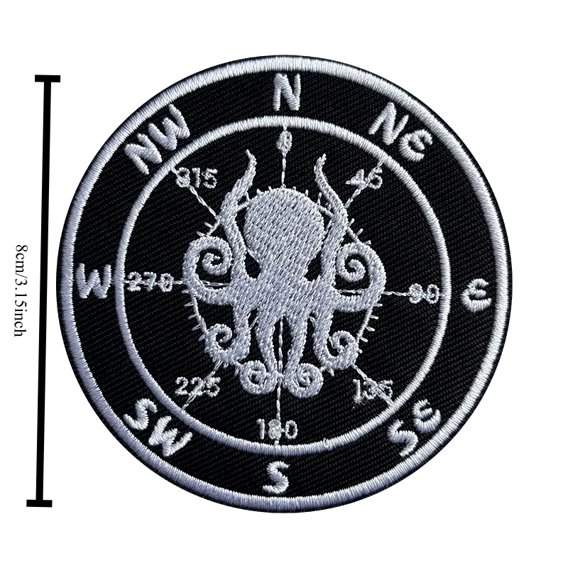 Parche táctico Octopus Compass moral bordado gancho y bucle - imagen 3