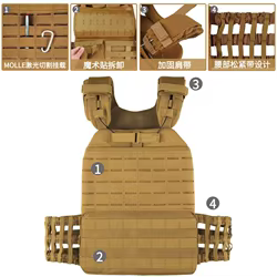 Chaleco táctico ligero MOLLE con soporte de carga y ajuste rápido
