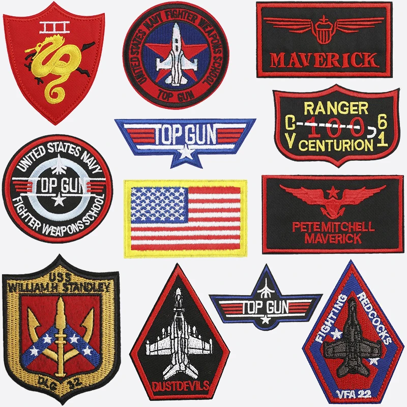 Top Gun Tomcat: parche bordado para chaqueta con gancho y bucle - imagen 2