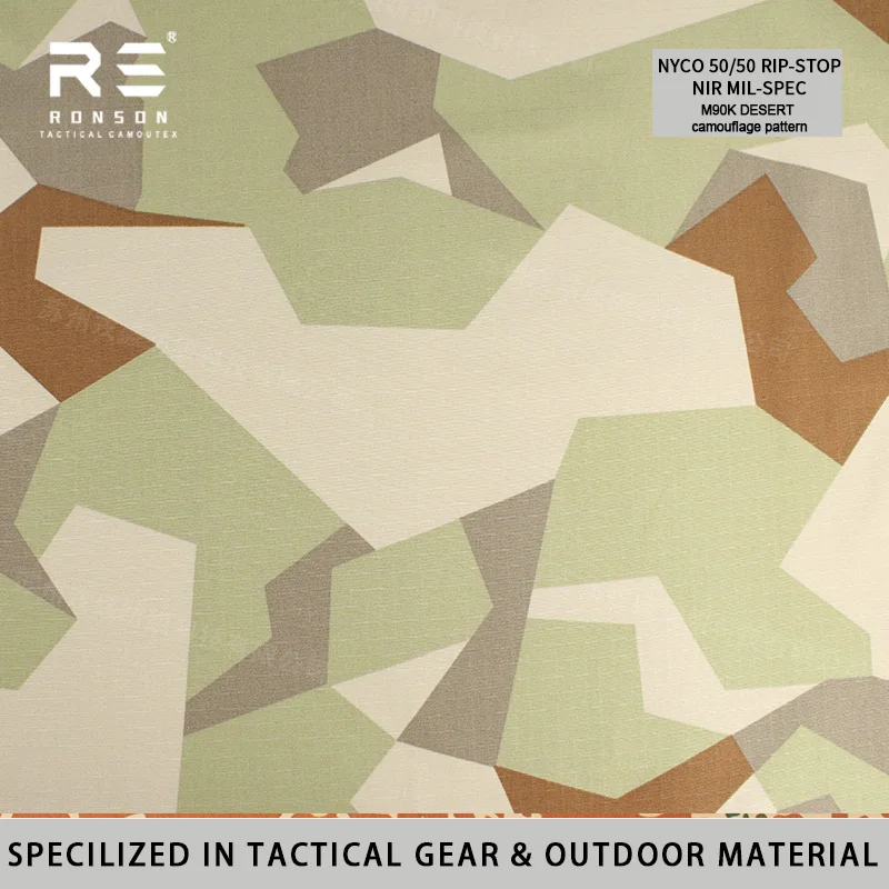 Tela táctica ripstop NYCO camuflaje desértico sueco WR y NIR